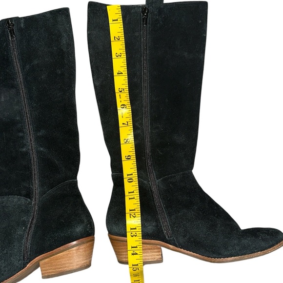 Jack Rogers Black Suede Heeled Boots - Picture 3 of 5